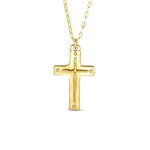 Gold Cross Necklace | Titus 3:4–5 Scripture Pendant - Juli's Wearable Art