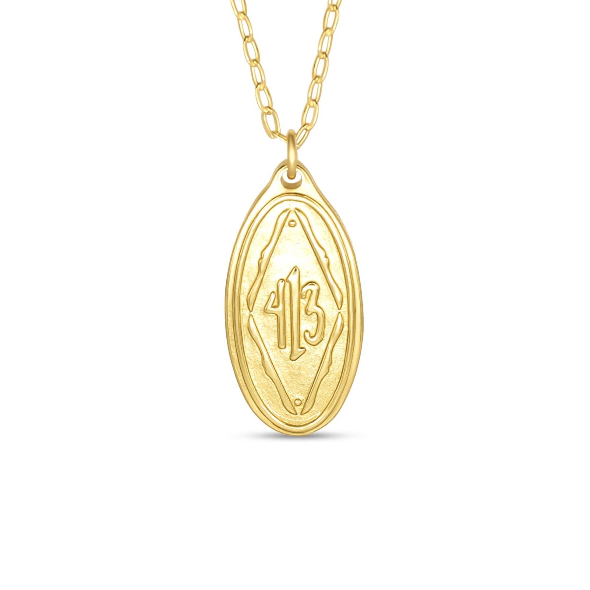 Gold Necklace | Philippians 4:13 Pendant | 32"