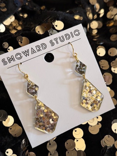 Gold & Silver Confetti Double Dainty Earrings - Juli's Wearable Art