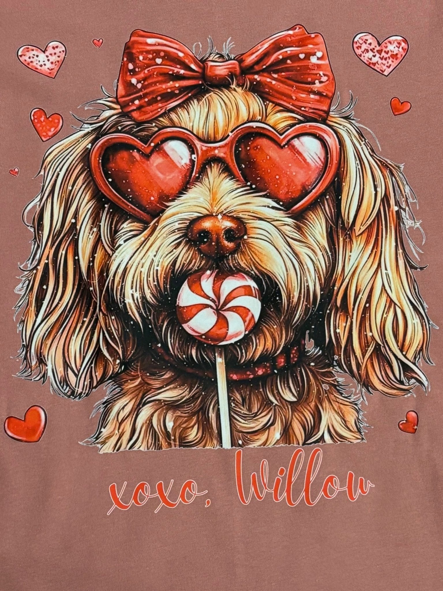 Goldendoodle "XOXO Willow" Valentine's Tee - Juli's Wearable Art