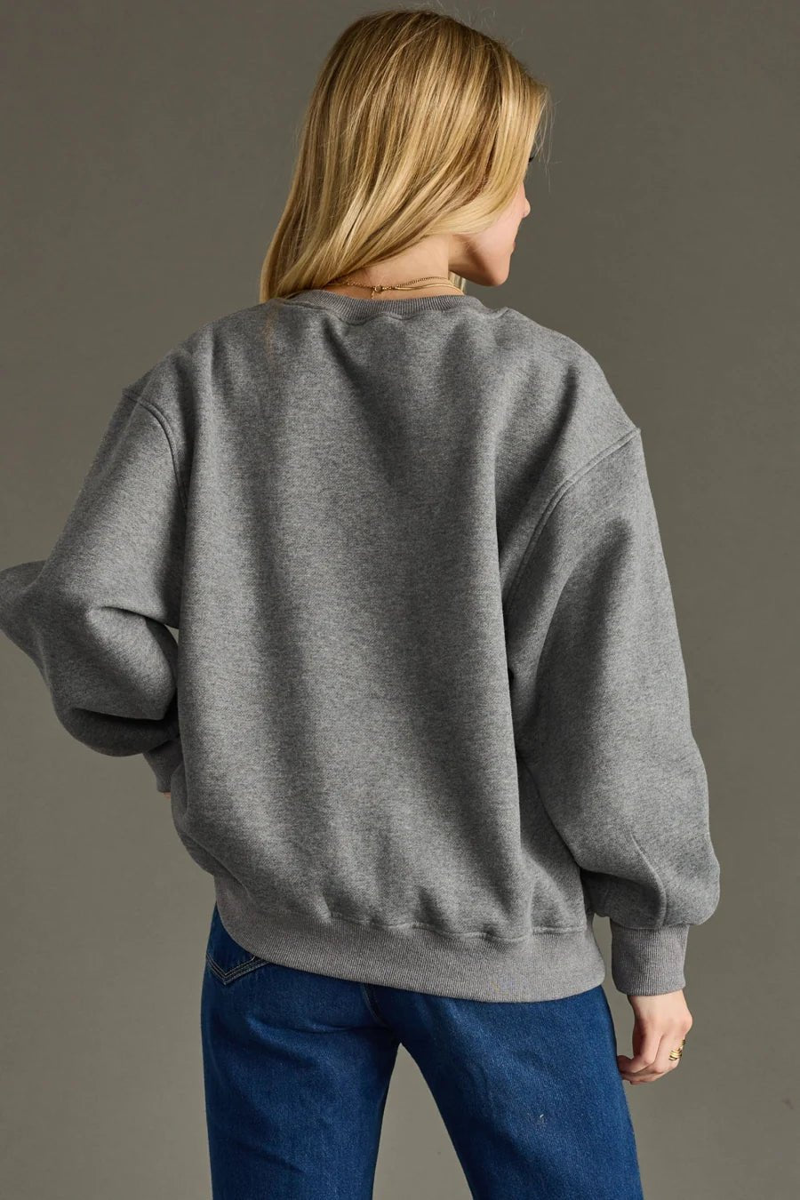 Gray “’Tis The Season” Oversized Holiday Sweatshirt - Juli's Wearable Art