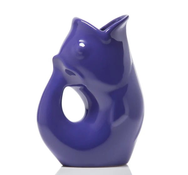 GurglePot – Original Stoneware Pitcher | Whimsical Gurgling Fish Jug - Indigo - Juli's Wearable Art