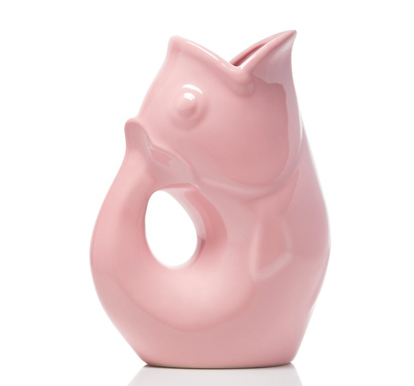 GurglePot – Original Stoneware Pitcher | Whimsical Gurgling Fish Jug - Pink - Juli's Wearable Art