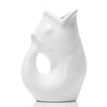 GurglePot – Original Stoneware Pitcher | Whimsical Gurgling Fish Jug - White - Juli's Wearable Art