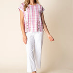 Habitat Blurred Plaid Harwich Top | Coral - Juli's Wearable Art