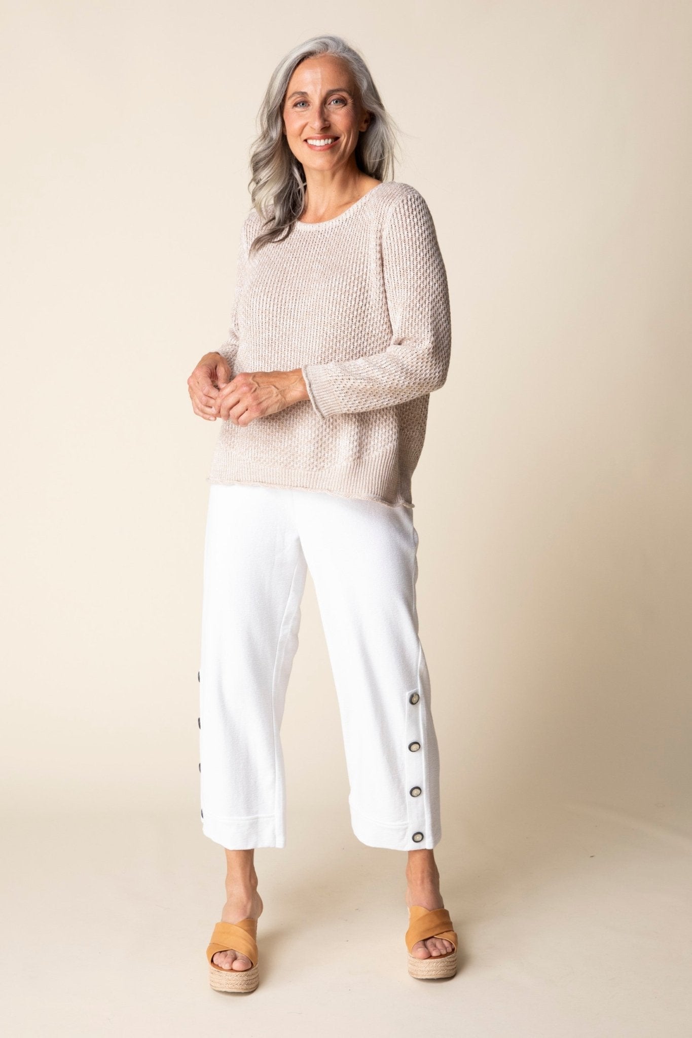 Habitat Coastal Crochet Pullover | Willow