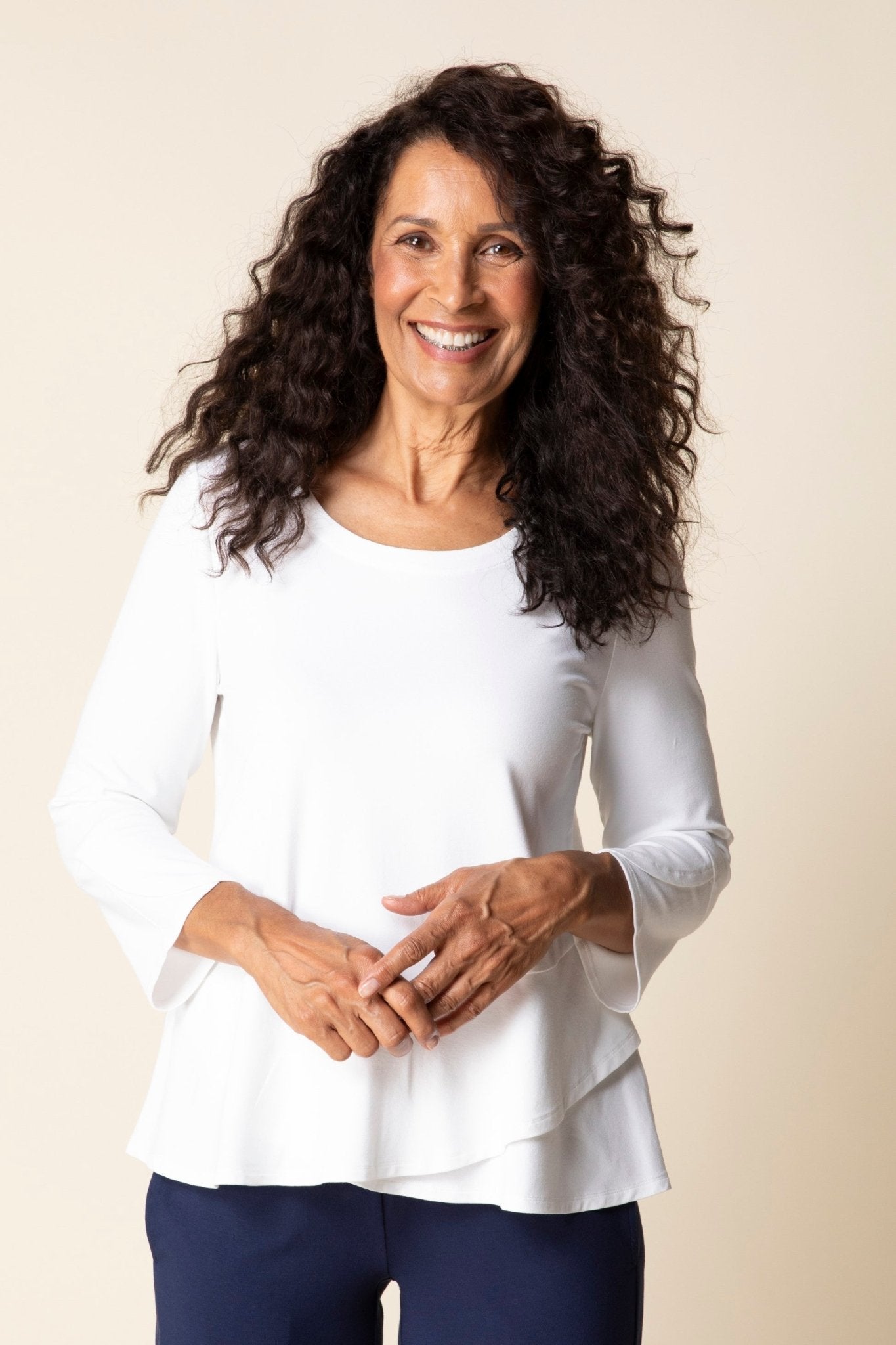 Habitat Core Travel Solid Layered Wrap Top - Juli's Wearable Art
