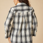 Habitat Crinkle Windowpane Tab Shirt | Winter White - Juli's Wearable Art