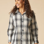 Habitat Crinkle Windowpane Tab Shirt | Winter White - Juli's Wearable Art