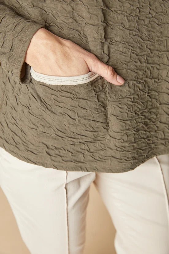 Habitat Crinkled Double Face Metro Pullover | Umber - Juli's Wearable Art
