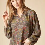 Habitat English Garden Ruffle Neck Blouse | Olive - Juli's Wearable Art