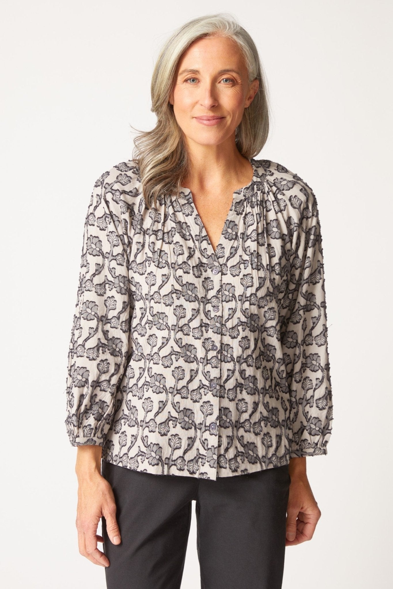 Habitat Floral Jacquard Romance Shirt – Dove