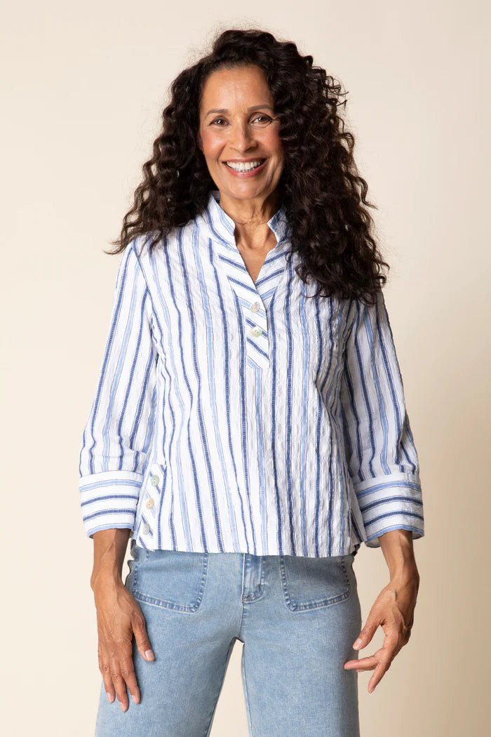 Habitat Hampton Stripe Vineyard Shirt | Sky - Juli's Wearable Art