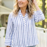 Habitat Hampton Stripe Vineyard Shirt | Sky - Juli's Wearable Art