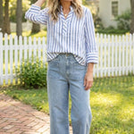 Habitat Hampton Stripe Vineyard Shirt | Sky - Juli's Wearable Art