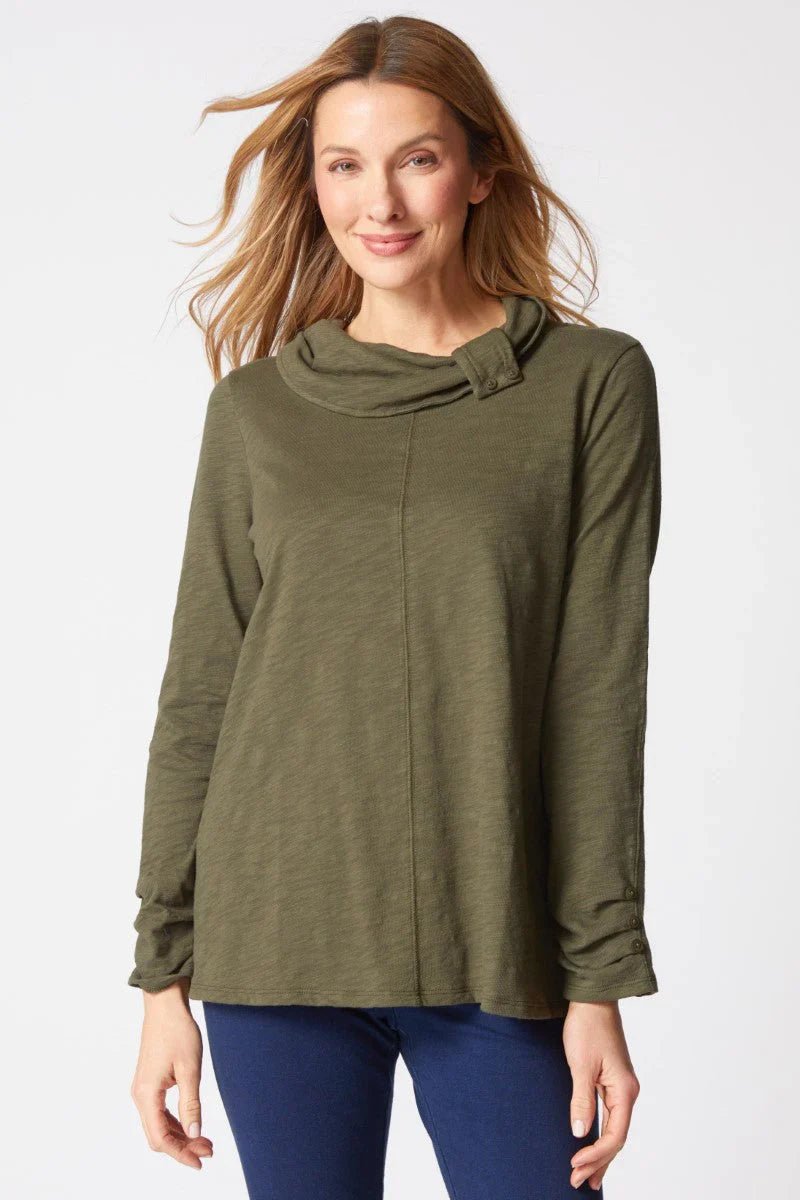 Habitat Harvest Cowl Neck Tunic – Forest - Juli's Wearable Art