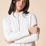 Habitat Harvest Tweed Zip Cardi | Winter White - Juli's Wearable Art