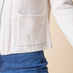 Habitat Harvest Tweed Zip Cardi | Winter White - Juli's Wearable Art