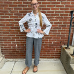 Habitat Linen Floral Flounce Shirt - Juli's Wearable Art