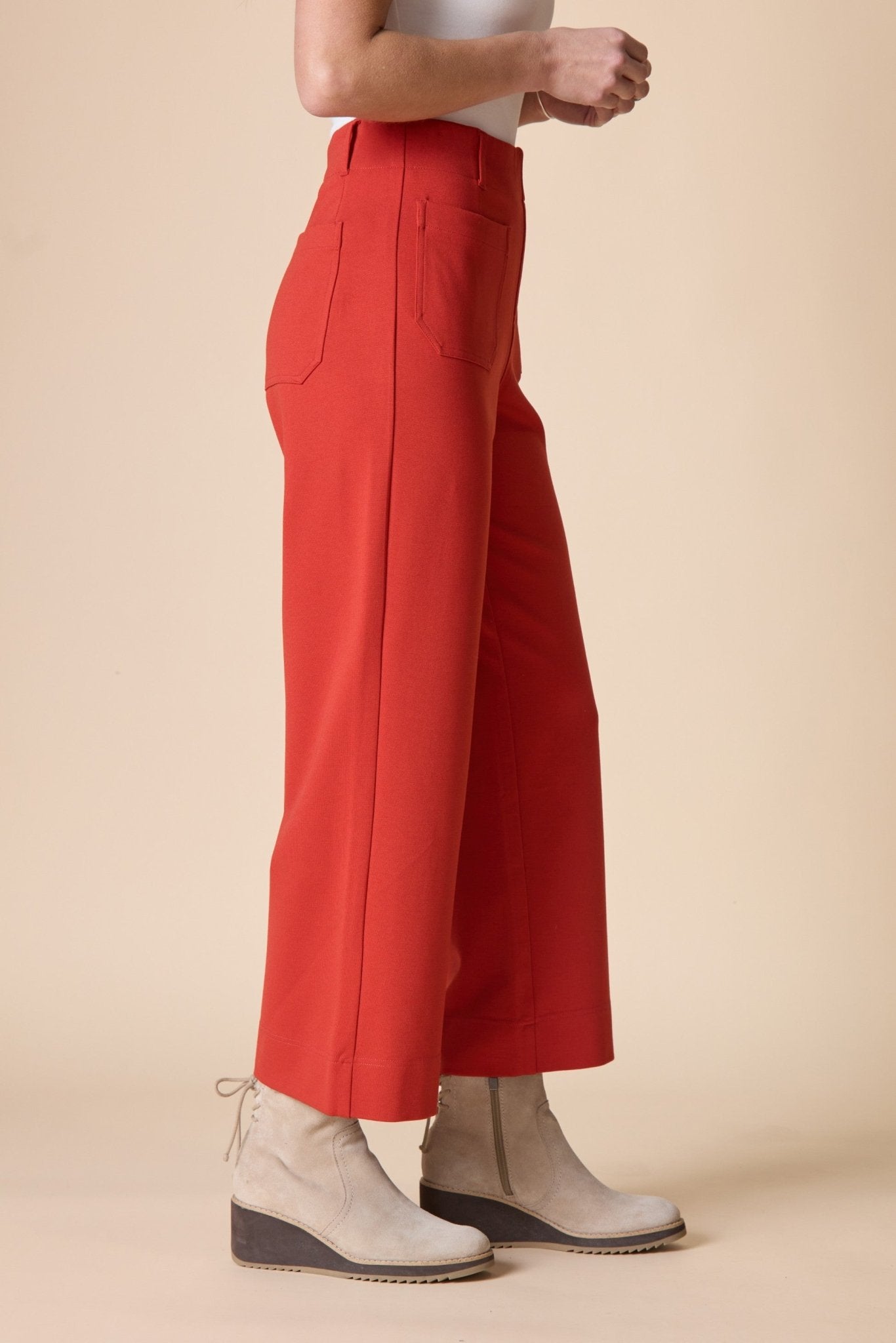 Habitat Luxe Ponte Crop Wide Leg Pant | Sienna