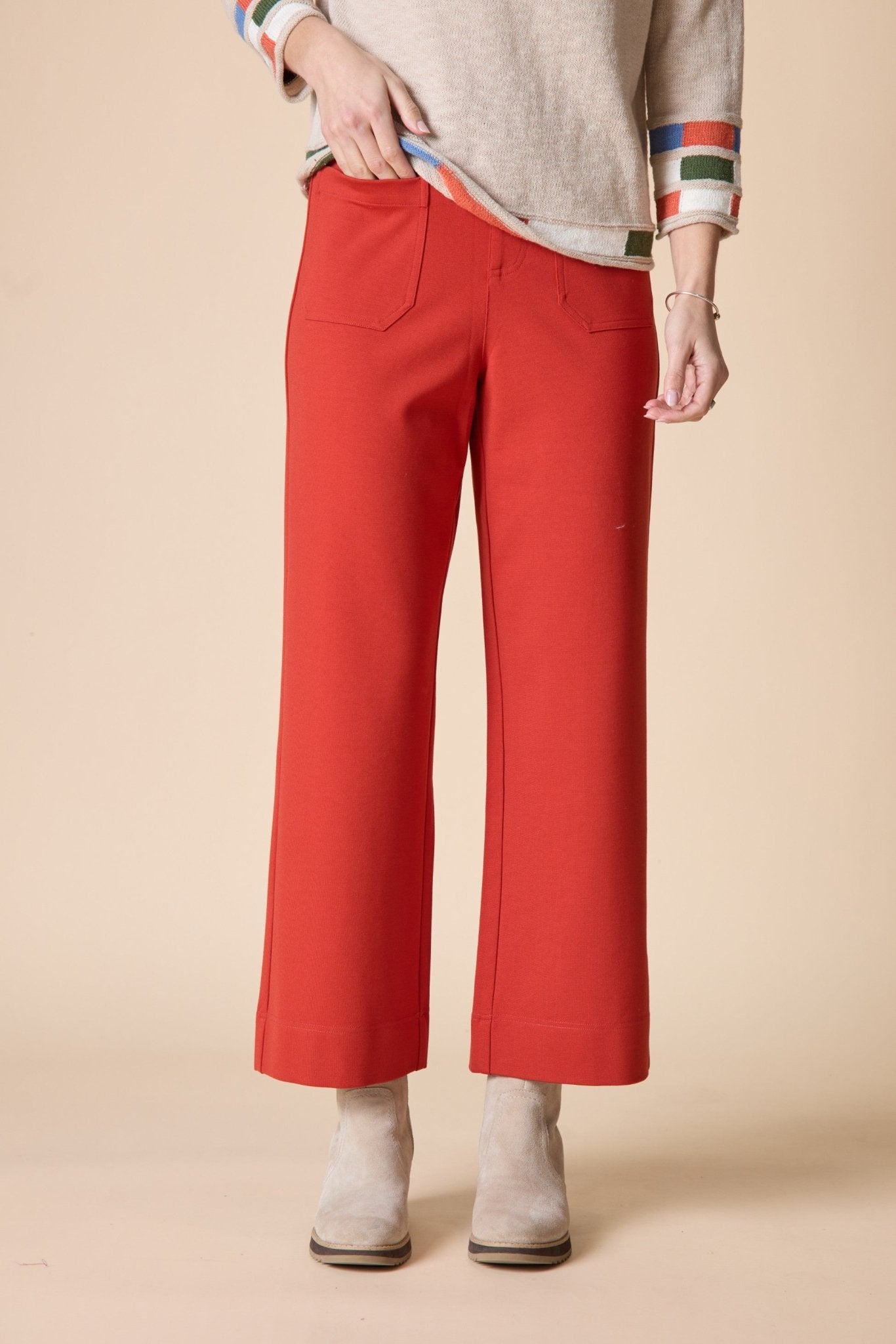 Habitat Luxe Ponte Crop Wide Leg Pant | Sienna