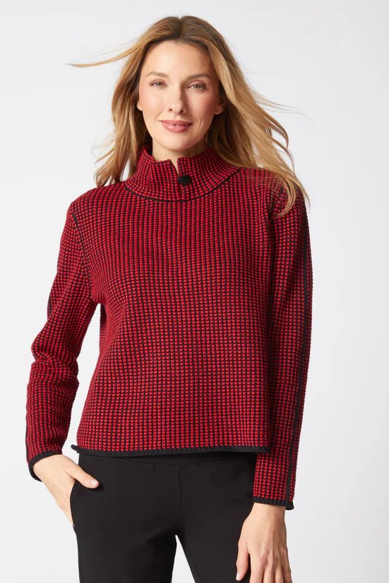 Habitat Night and Day Button Collar Sweater – Ruby - Juli's Wearable Art