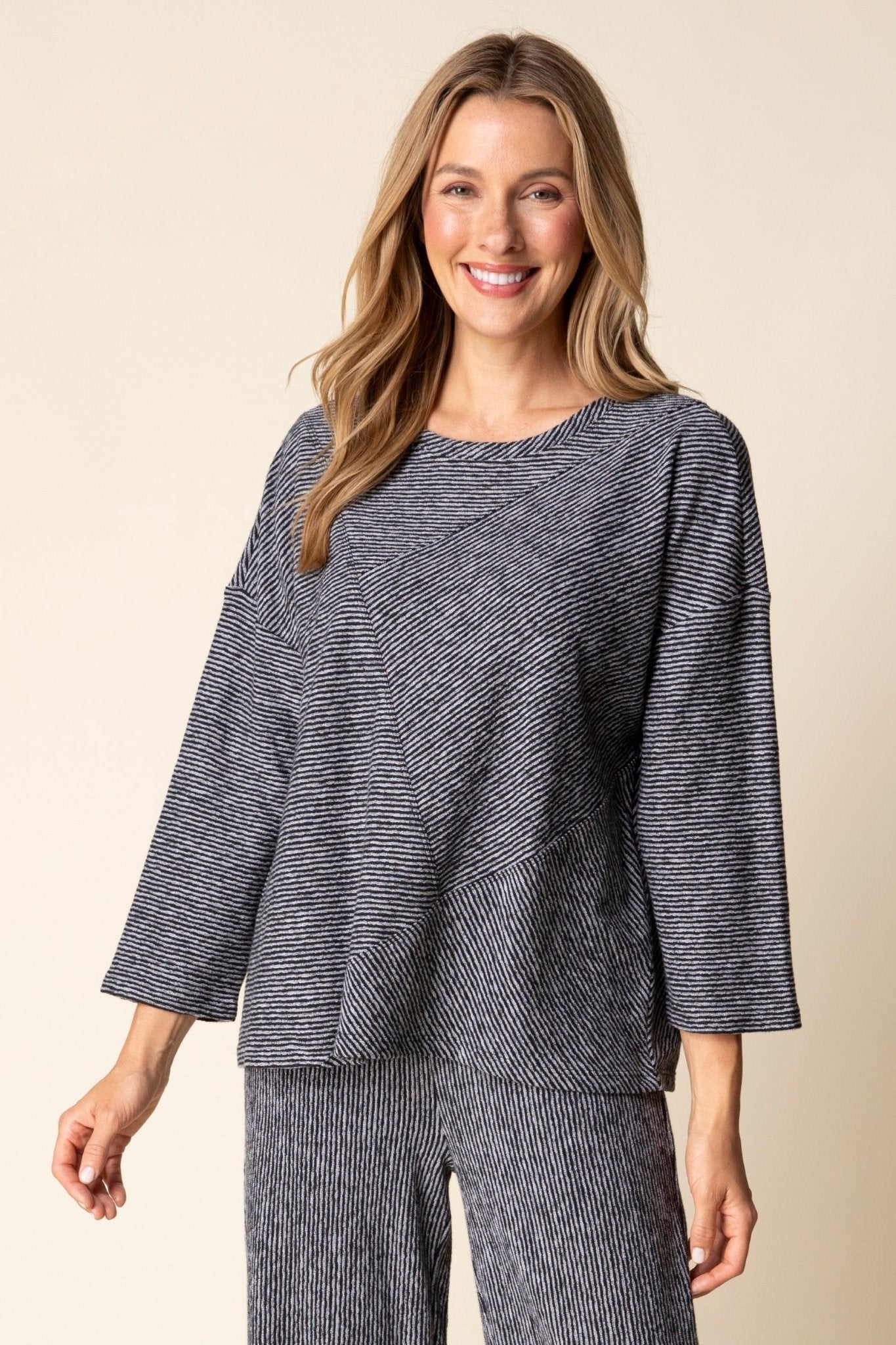 Habitat Pasadena Knit Stripe Pacific Seamed Top
