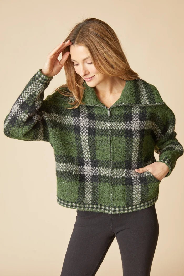 Habitat Plaid Zip Jacket  | Fern