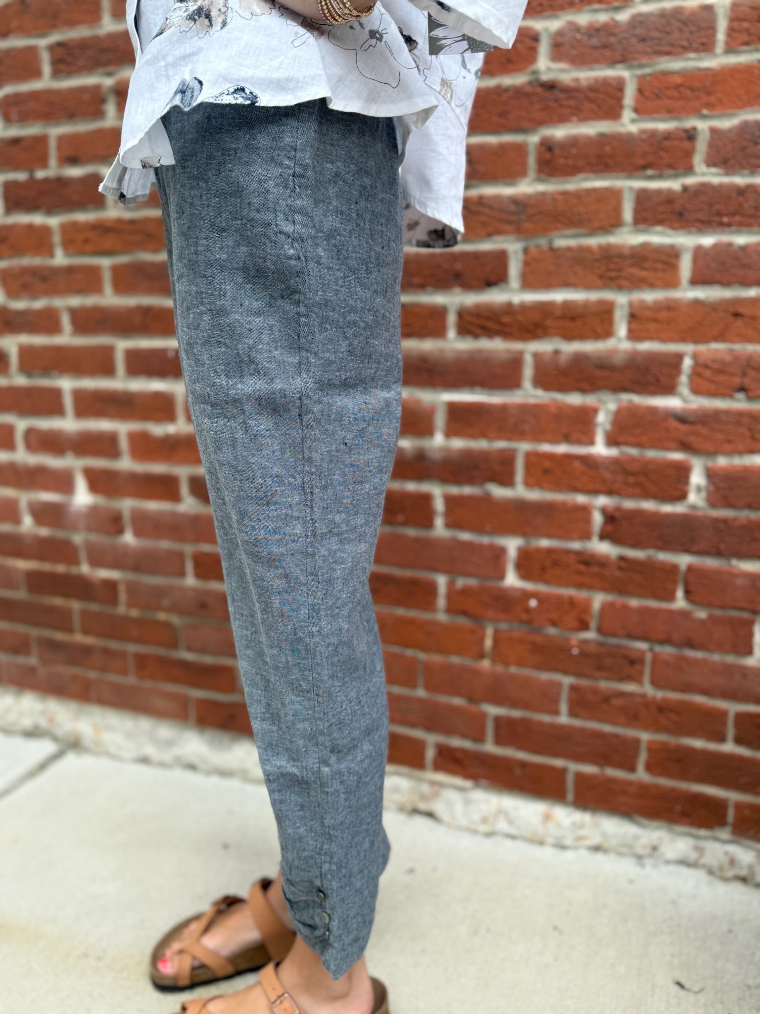 Habitat Pleat Button Capri - Juli's Wearable Art