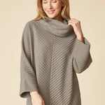 Habitat Pleated Fleece Cowl Neck Tunic | Mushroom - Juli's Wearable Art
