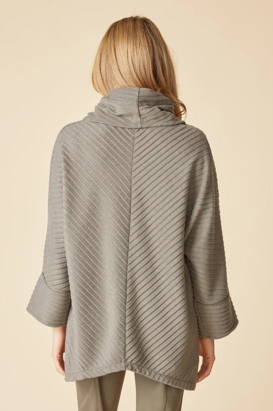 Habitat Pleated Fleece Cowl Neck Tunic | Mushroom