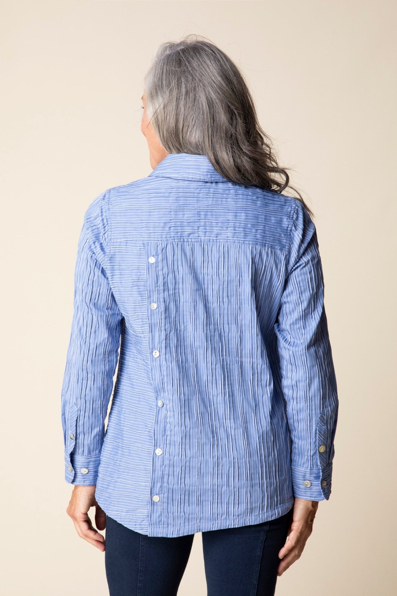 Habitat Santorini Stripe Selene Shirt | Bluebell - Juli's Wearable Art