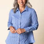 Habitat Santorini Stripe Selene Shirt | Bluebell - Juli's Wearable Art