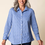 Habitat Santorini Stripe Selene Shirt | Bluebell - Juli's Wearable Art