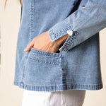 Habitat Stretch Denim Café Shirt | Light Denim - Juli's Wearable Art