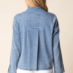 Habitat Stretch Denim Café Shirt | Light Denim - Juli's Wearable Art
