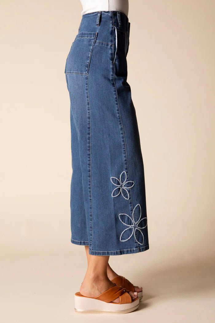 Habitat Tossed Floral Jeans | Medium Denim Blue - Juli's Wearable Art