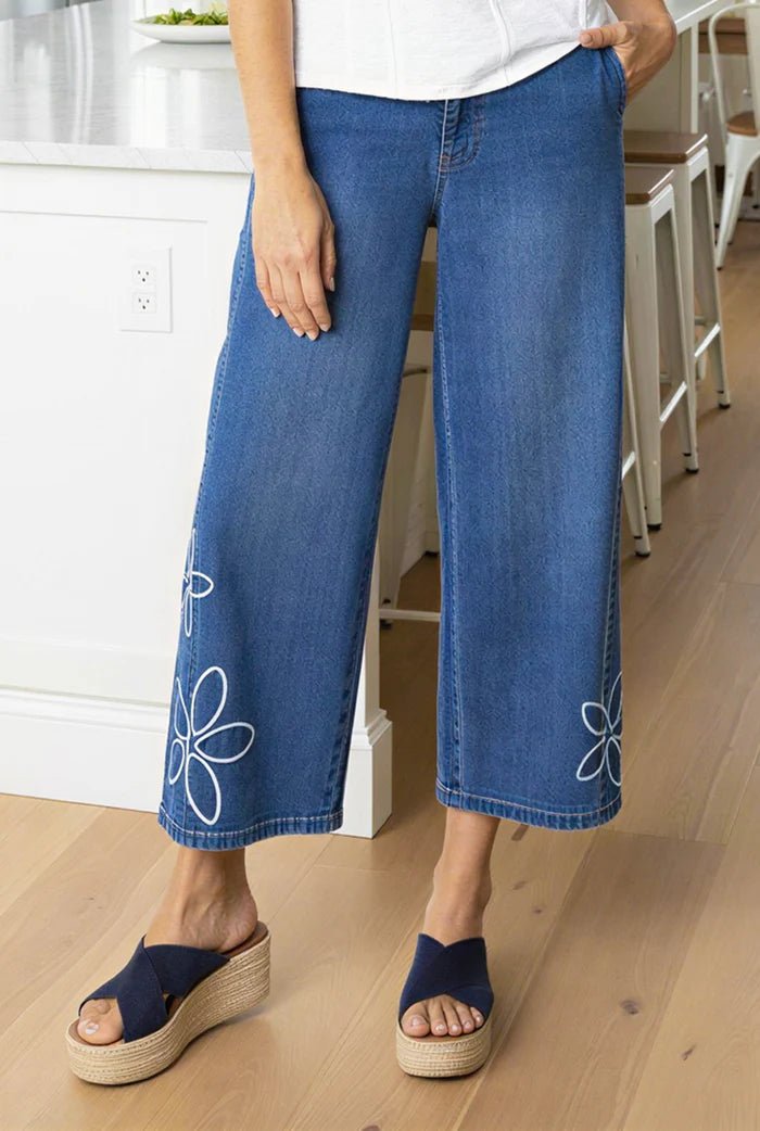 Habitat Tossed Floral Jeans | Medium Denim Blue - Juli's Wearable Art