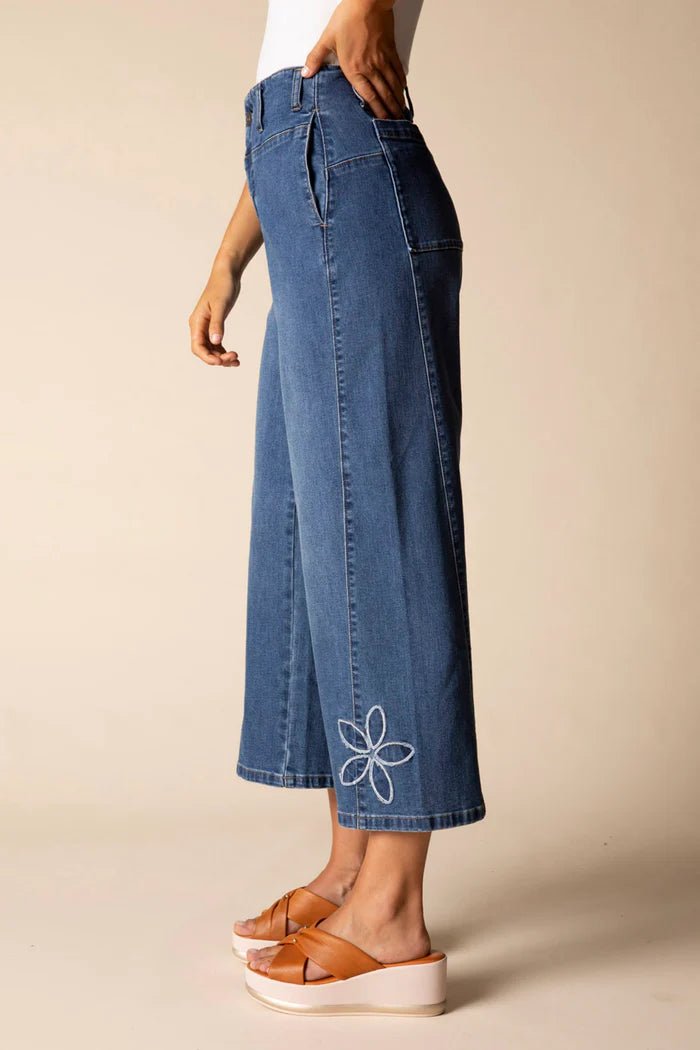Habitat Tossed Floral Jeans |  Medium Denim Blue