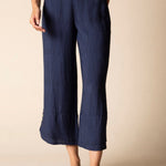 Habitat Whisper Jacquard Rayon Crop Pant | Navy - Juli's Wearable Art