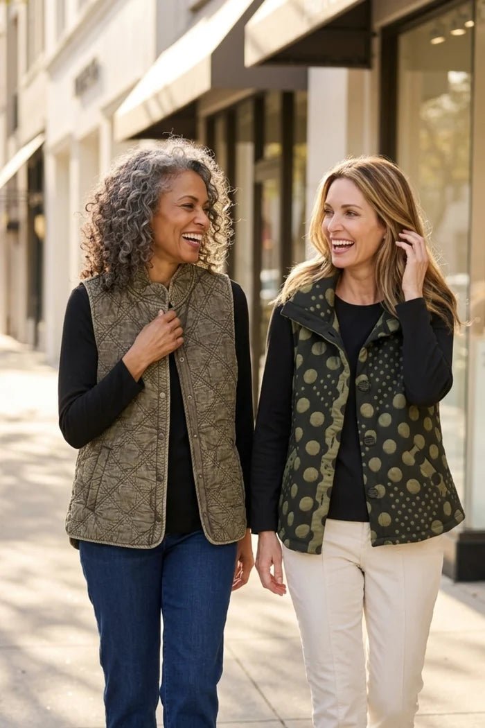 Habitat Windjammer Quilted Cotton Vest | Mushroom - Juli's Wearable Art