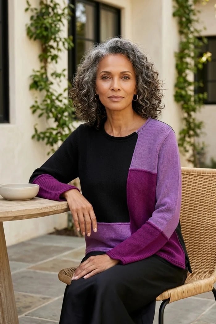 Habitat Yin Yang Block Party Sweater | Plum