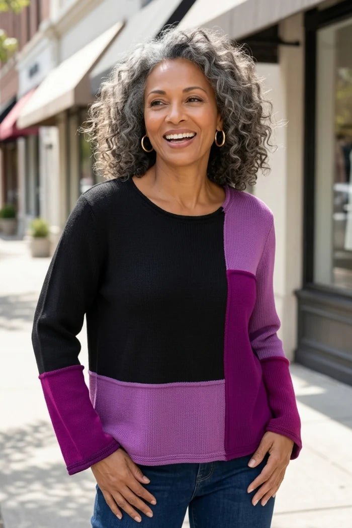 Habitat Yin Yang Block Party Sweater | Plum