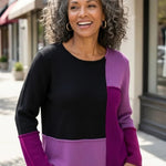 Habitat Yin Yang Block Party Sweater | Plum - Juli's Wearable Art