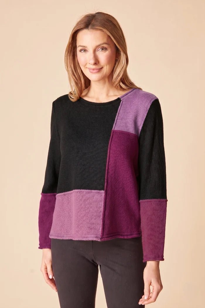 Habitat Yin Yang Block Party Sweater | Plum - Juli's Wearable Art