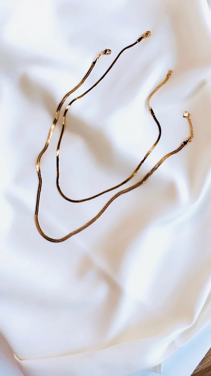 HALEY Herringbone Layering Chain Necklace - Juli's Wearable Art