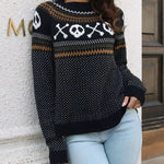 Halloween Retro Skull Ghost Jacquard Polka Dot Sweater - Juli's Wearable Art