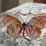 Hand painted Acrylic Art | Small Butterfly | Pink + Orange - Juli's Wearable Art