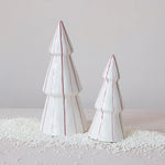 Hand-Painted Stoneware Striped Christmas Trees - Juli's Wearable Art