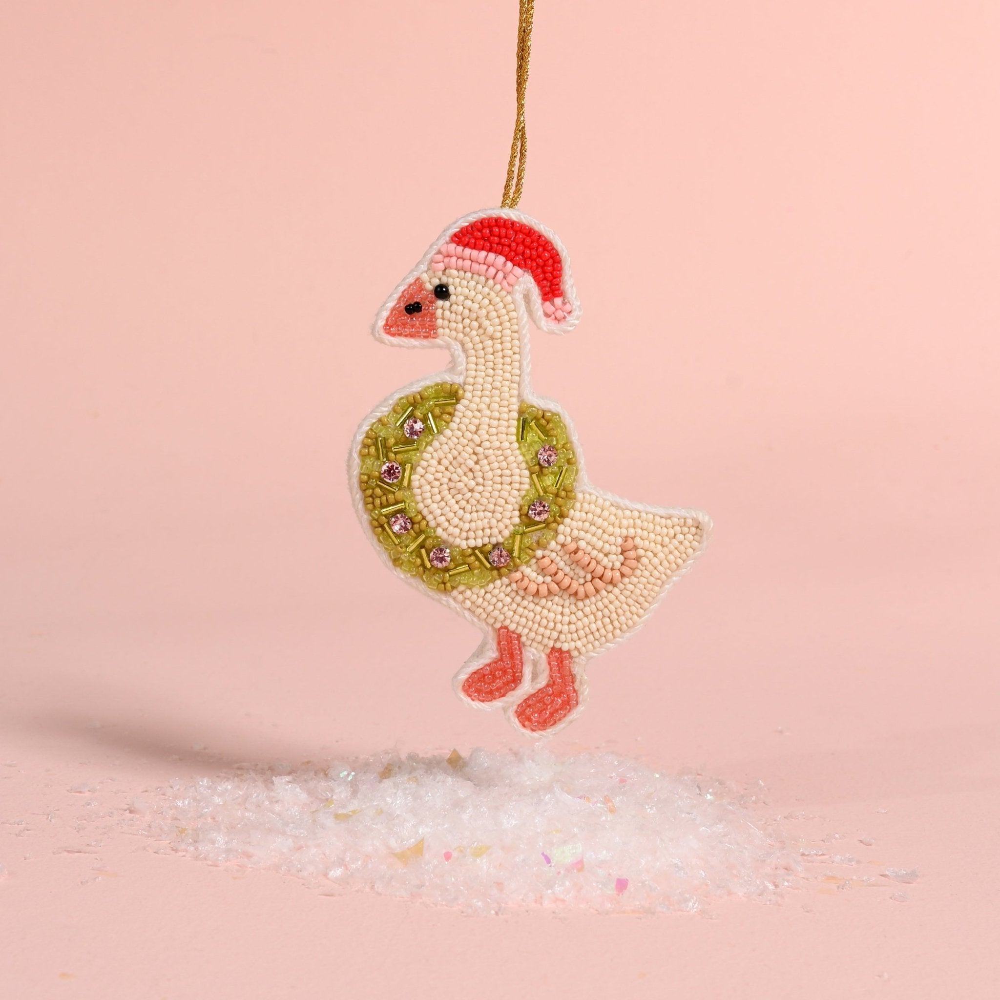 Handcrafted Beaded Ornament | Merry Silly Goose